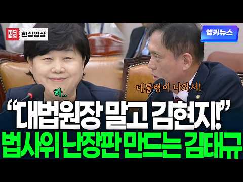 "대법원장이 나올게 아니라..대통령! 김현지!" 법사위 난장판 만드는 김태규
