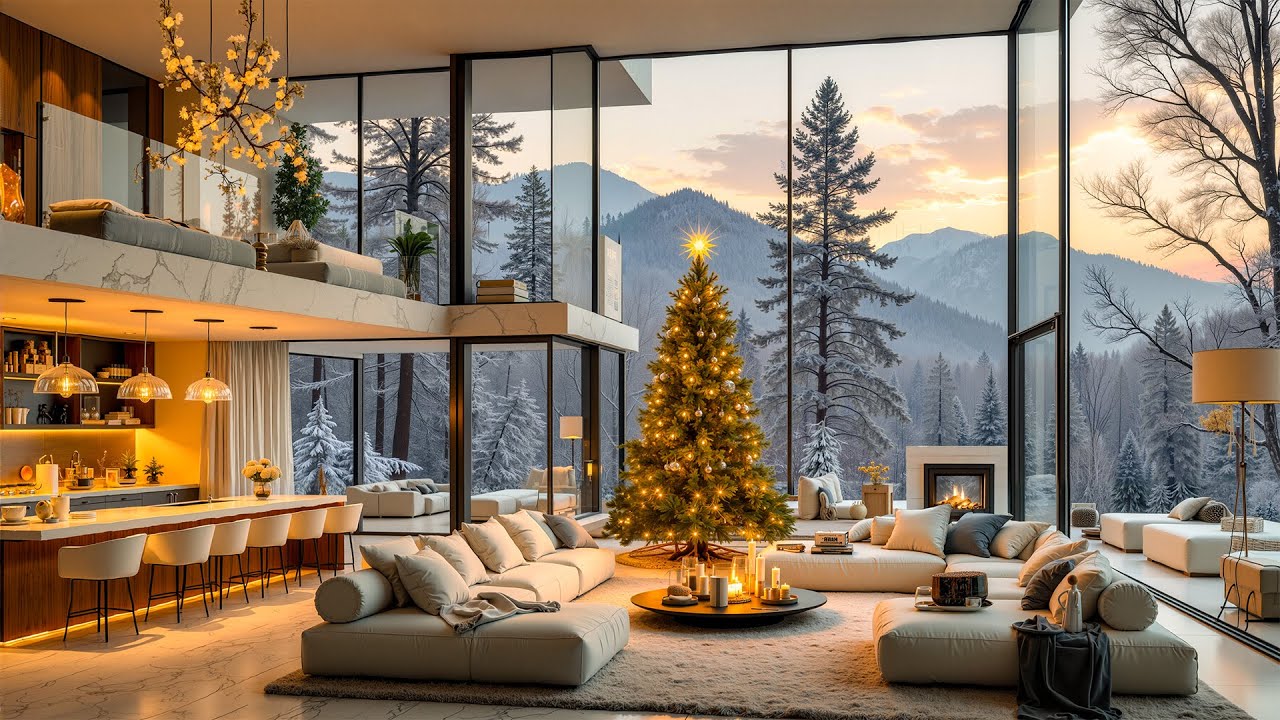 Relaxing Jazz & A Cozy Fireplace In Winter - Winter Jazz In A Luxury Apartment Helps Reduce Stress