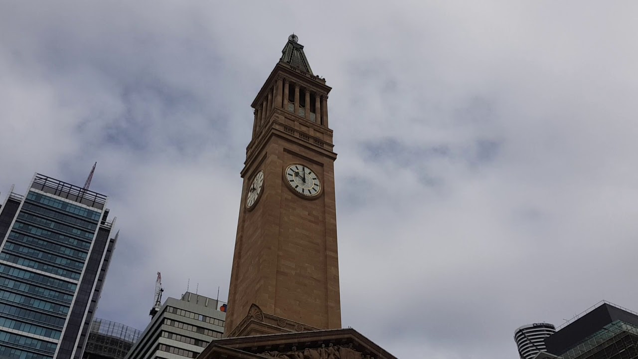 Brisbane City Hall Clock Tower chimes at 1000 YouTube