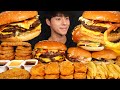 ASMR MUKBANG BURGER KING TRIPLE CHEESE BURGER WHOPPER JR CHICKEN NUGGETS ONION RINGS FRIES 