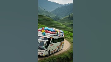 Bus Penuh Muatan di Jalan Curam Sawah Terasering! Hampir Terguling 😱 #tragedia