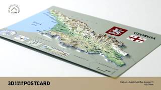 Postcard - 3D Raised Relief Map of Georgia