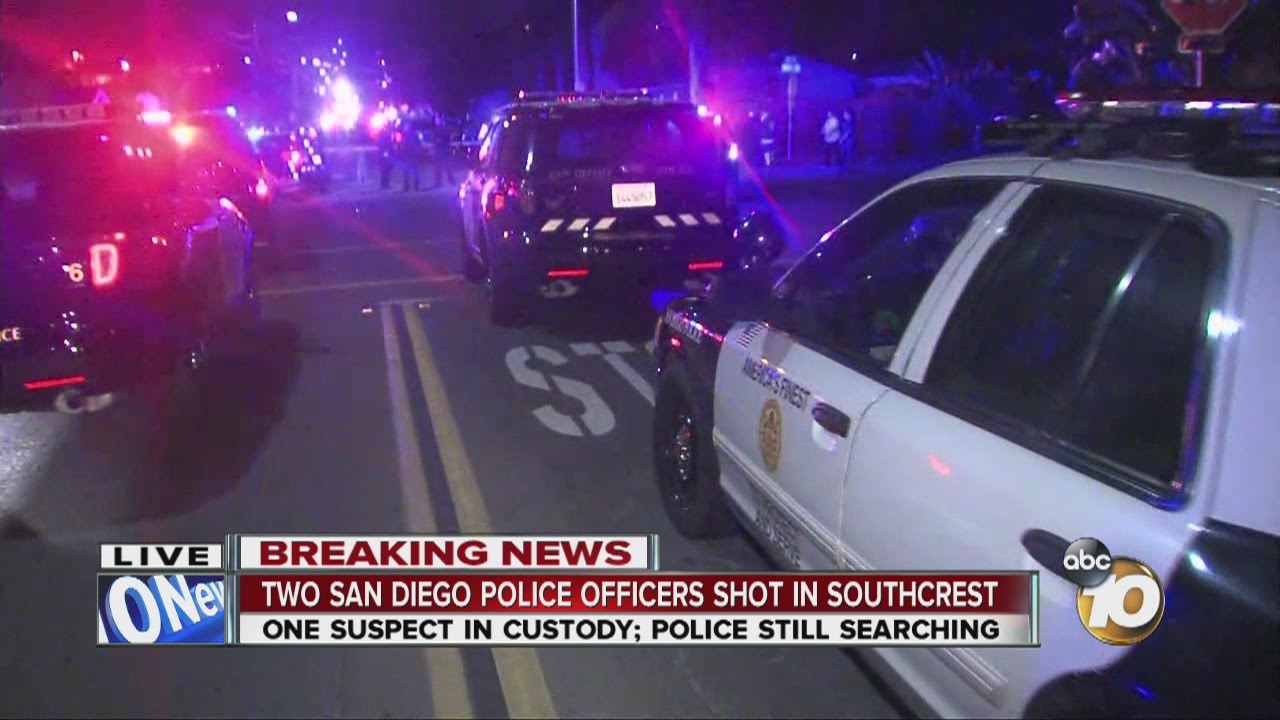 Two San Diego police officers shot in Southcrest - YouTube