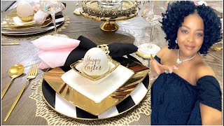 Glam Easter Tablescape | How To Decorate Your Table For Easter | Dinner Table Styling |Easter Dinner