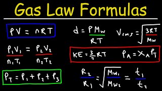 Gas Law Formulas and Equations - College Chemistry Study Guide