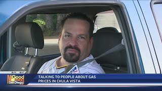 Talking to people about gas prices in Chula Vista