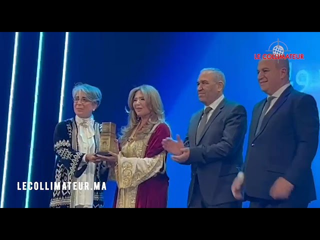 بجذور مغربية \الممثلة المصرية صابرين تتألق بالقفطان المغربي في تكريمها بالمهرجان الدولي للفيلم بوجدة