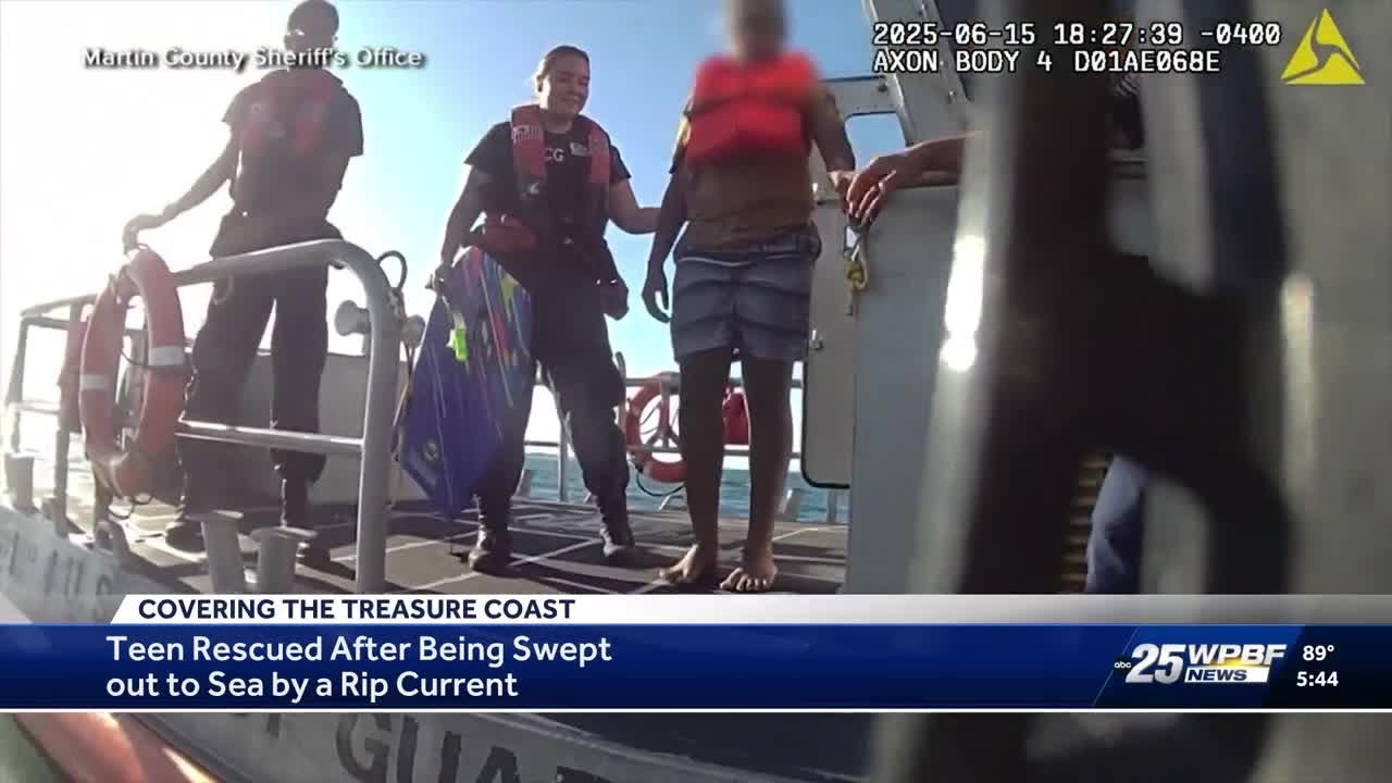 Teen rescued after being swept away by ocean current off Martin County ...
