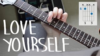 How To Play "Love Yourself" Exactly Like The Recording PART I - Justin Bieber, Easy Guitar Lesson chords