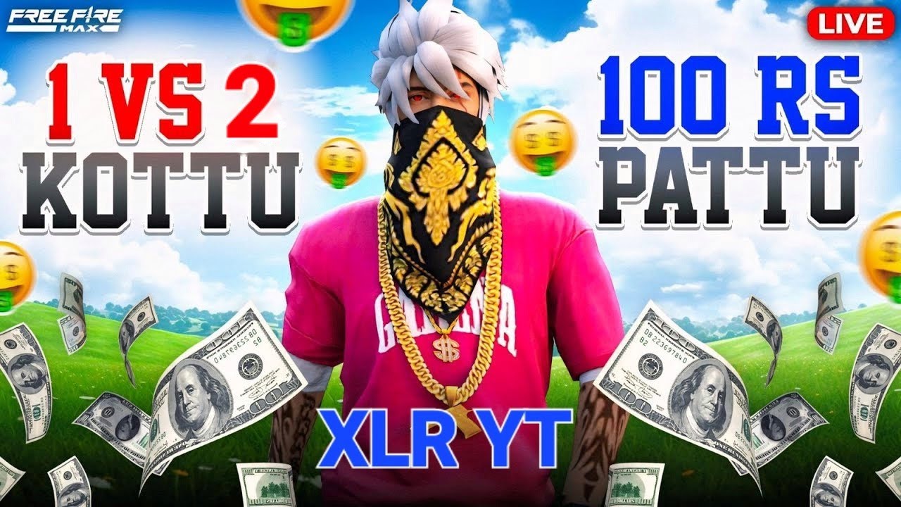 Telugu Free Fire : XLR YT Is Live 1 VS 2 Kottu 100 Rs Pattu 💸💸 ️ - YouTube