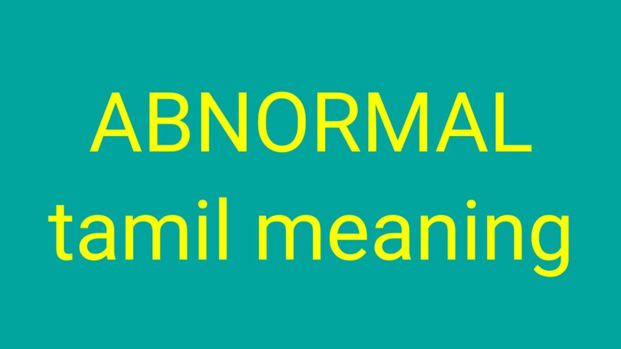 Abnormal Tamil Meaning Sasikumar Youtube