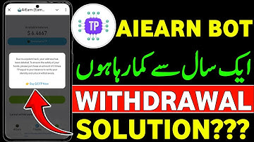 Aiearn Bot Withdraw Problem || Aiearn Telegram Bot Withdrawal || Aiearn Bot New Update
