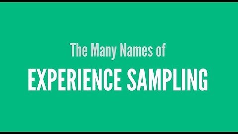Many Names of the Experience Sampling Method