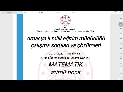 #2019-2020 #LGS MATEMATİK #AMASYA İL MİLLİ EĞİTİM MÜDÜRLÜĞÜ ÇALIŞMA SORULARI VE ÇÖZÜMLERİ