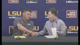 Ed Orgeron, LSU athletic director Scott Woodward press conference: 'This is a bittersweet day.' Profile