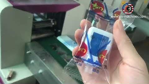 Electric power cable plug horizontal film wrapping flow pillow bag packaging machine testing video