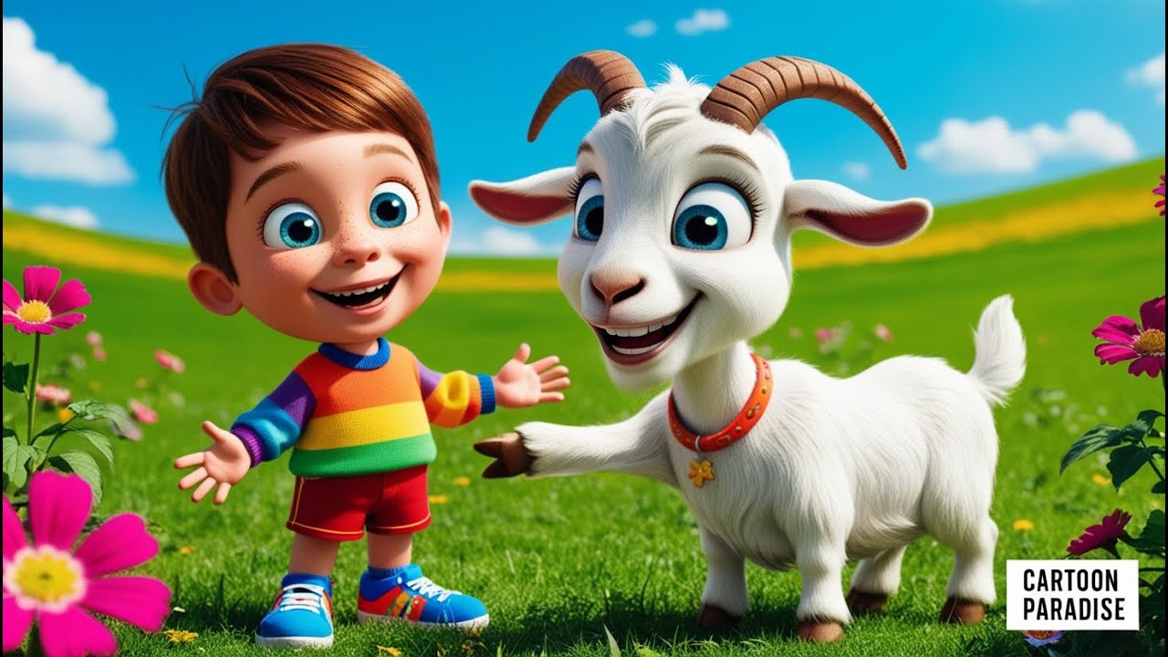 Cartoon Kid Meets the Funny Goat || Nursery Rhymes + Kids Songs
