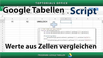 Werte aus Zellen vergleichen mit Skript (Google Tabellen Spreadsheets) Script #2