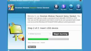 iSunshare Windows Password Genius Advanced Trial demonstration screenshot 1