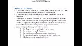 IEQ 10 Time study allowances