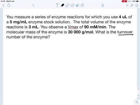 Calculating the turnover number of an enzyme
