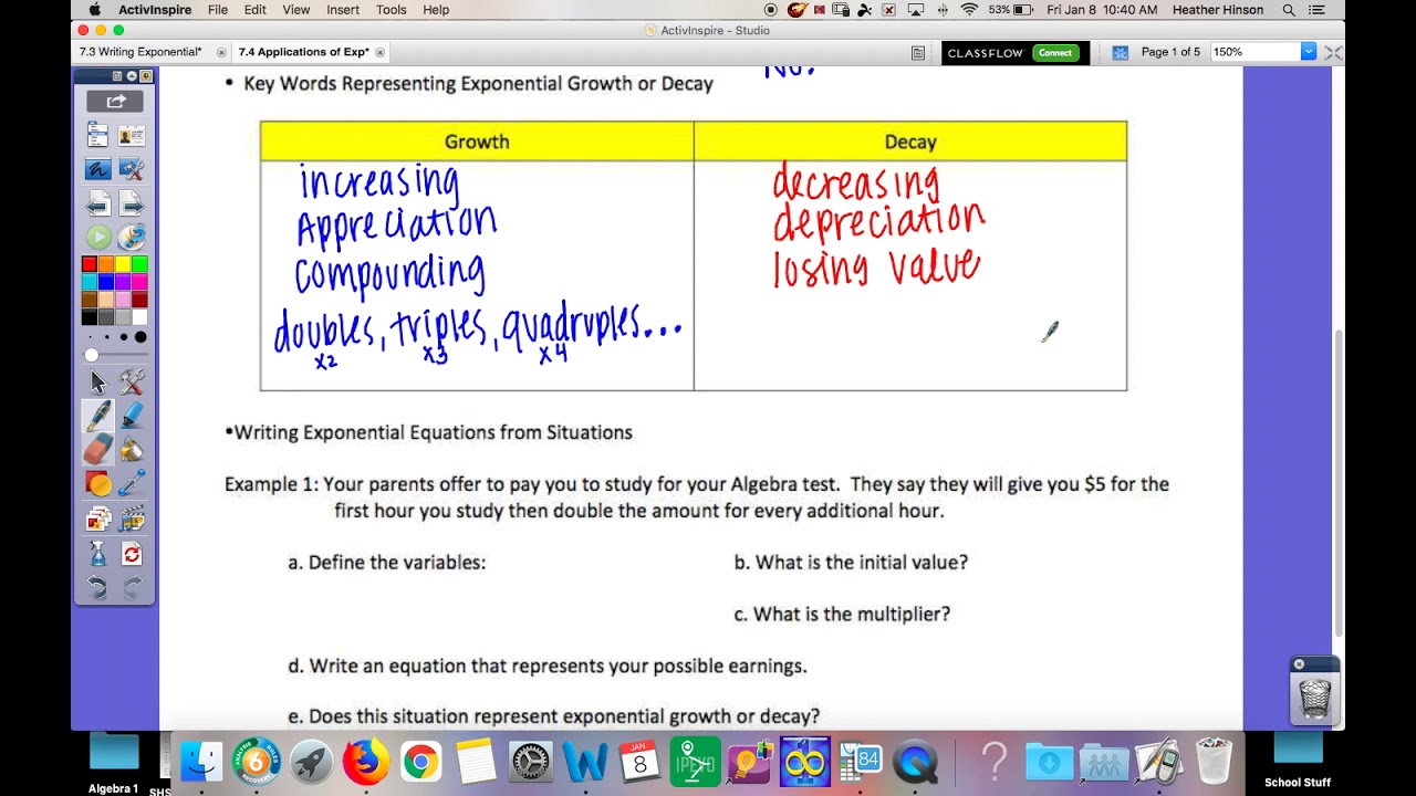 Lesson 7 4 Exponential Word Problems YouTube Lesson 7 4 exponential word problems youtube