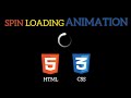 Spin Loading Animation | Using Only HTML & CSS | #html #css #youtube #video