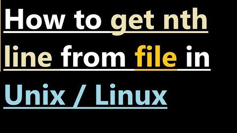 How to get nth line from file in Unix
