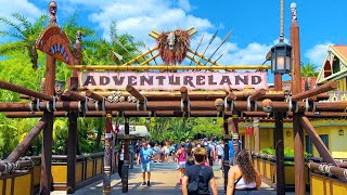 Adventureland at Magic Kingdom Walt Disney World 2023 | Walkthrough Tour