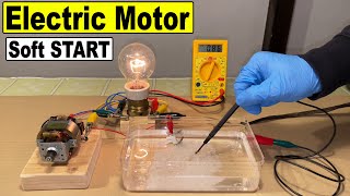 Electric motor soft start using water and NaCl