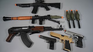 AK47 Blowback - RPG7 Toy Gun - Airsoft Gun - Gold Desert Eagle - TT - Realistic Toy Guns Collection