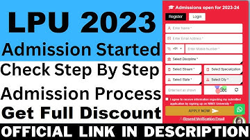LPU 2023 Admission (Started) - Check LPU Admission Procedure 2023 - LPUNEST 2023 Application Form