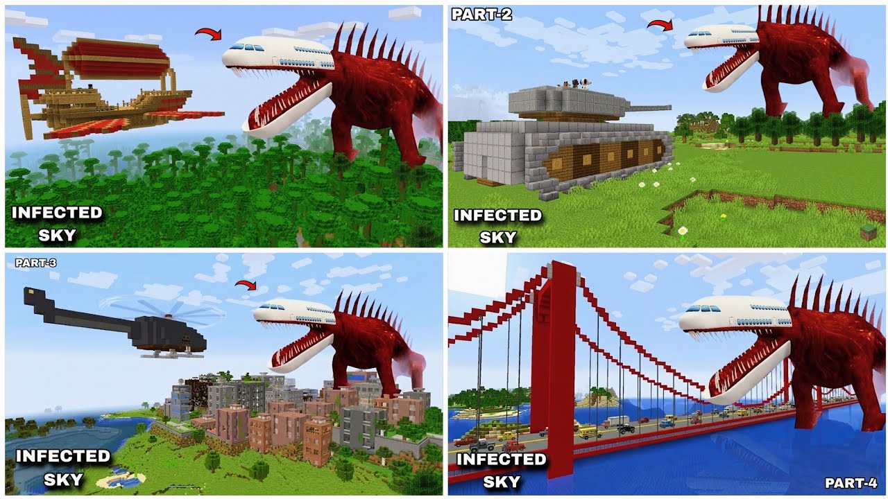 SURVIVING AGAINST INFECTED SKY ARRIVAL in Minecraft - Full Movie (Part 1, 2, 3) | Coffin Meme
