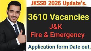 Jkssb 3610 new vacancies fire and emergency #jkssb #jkssbjobs #jkssbupdate