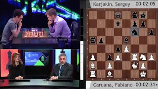 AMAZING WIN!! Fabiano Caruana vs Sergey Karjakin || Paris GCT Blitz 2018 screenshot 4
