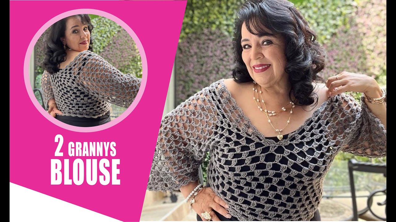 Two Squares Blouse /How to crochet - EASY AND FAST - BY LAURA CEPEDA