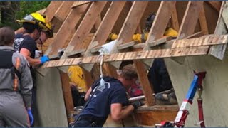 Two men hospitalized after being trapped under shed in East Knox County