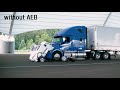 Large truck automatic emergency braking demonstration