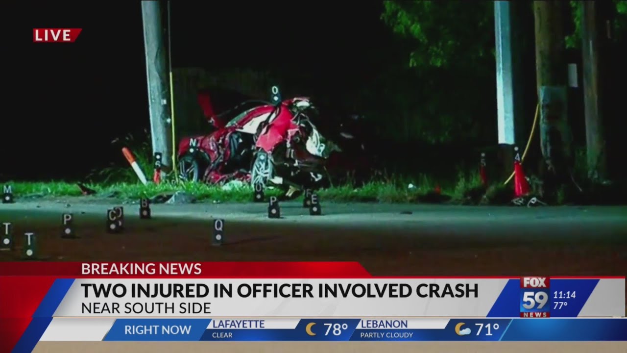 Crash on Indy's near south side involving IMPD officer leaves 2 injured