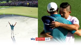 McIlroy AND Morikawa hit OUTRAGEOUS bunker shots on the same hole! | Masters 2022