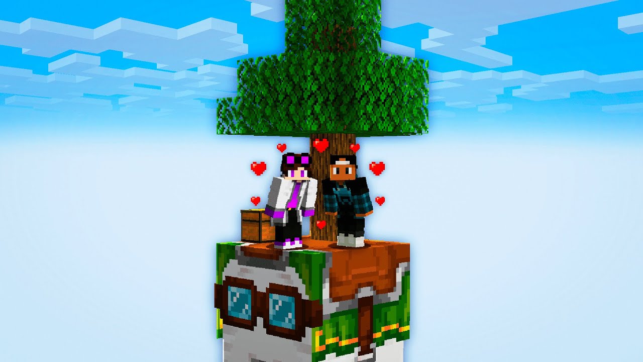 2 YOUTUBERS NO SKYBLOCK DE HAPPY GHAST