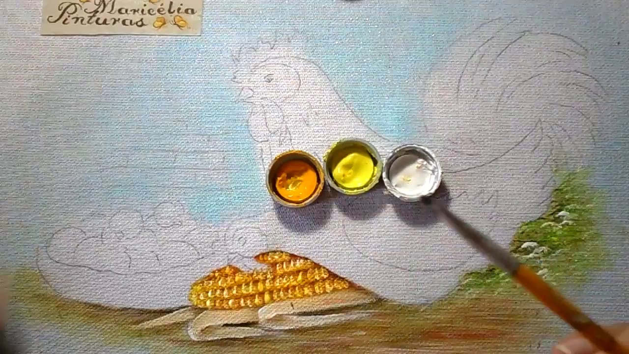 COMO PINTAR UM ARBUSTO UMA ESPIGA DE MILHO E O CHÃO - Maricelia Pinturas