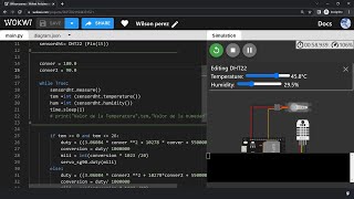 Montaje 31: Programado en un ESP32 en Python para Sensor DHT11 Sensor de Temperatura con servo mg90