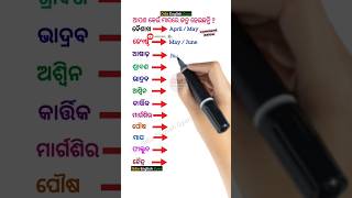 Odia Months and English Months Names || Odia month Name English months name #shorts #odiatoenglish