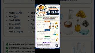 Material Noun Examples | Spoken English Marathi #shorts