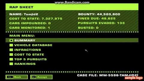 Need for speed most wanted rap sheet master