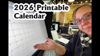 FREE 2026 Printable pdf Calendar - Download in description