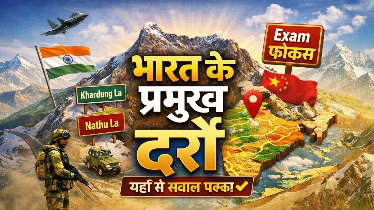 भारत के प्रमुख दर्रे | Major Mountain Passes of India | Exam Focus GK