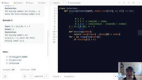 1060. Missing Element in Sorted Array | English | Medium