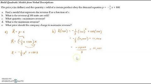3.6 Building Quadratic Models Video 1